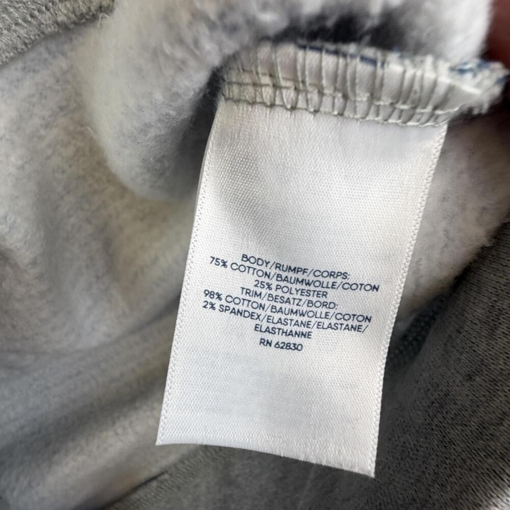 Lands' End Sweatshirt Mens Small Blue Striped Serious Sweats Pullover Fleece - Picture 3 of 11